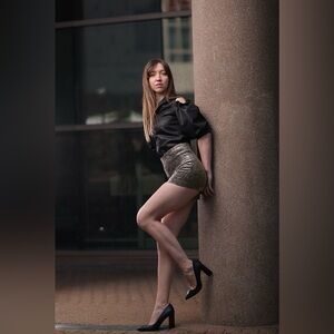 Metallic Gold Shorts